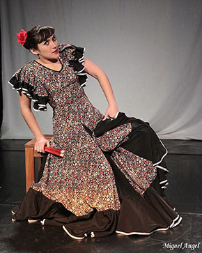 Maria Toledo in a flamenco dress